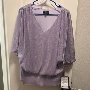 MSK Women's Lavender Shimmer Blouse